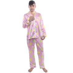 Pastel Adventure Men s Long Sleeve Satin Pajamas Set by thePastelAbomination