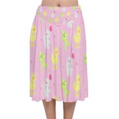 Pastel Adventure Velvet Flared Midi Skirt by thePastelAbomination