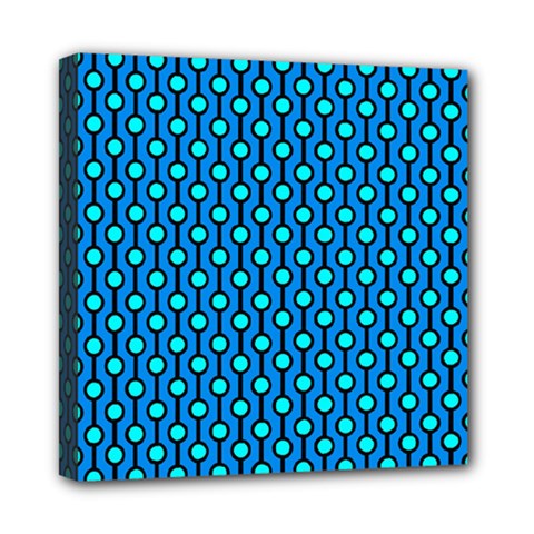 Blue Circles On A Dark Blue Background Mini Canvas 8  X 8  (stretched) by SychEva