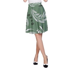 Folk Flowers Pattern Floral Surface Design Seamless Pattern A-line Skirt by Eskimos