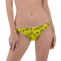 Folk Flowers Pattern Floral Surface Design Seamless Pattern Ring Detail Bikini Bottom by Eskimos
