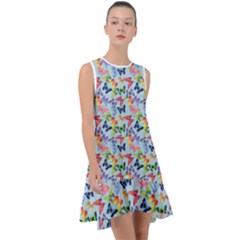 Beautiful Bright Butterflies Are Flying Frill Swing Dress by SychEva