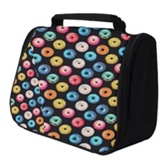 Multicolored Donuts On A Black Background Full Print Travel Pouch (small) by SychEva