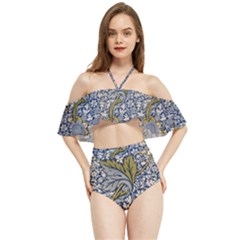 Adorable Florals Halter Flowy Bikini Set  by themeaniestore