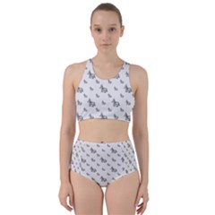Grey Unicorn Sketchy Style Motif Drawing Pattern Racer Back Bikini Set by dflcprintsclothing