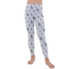 Grey Unicorn Sketchy Style Motif Drawing Pattern Kids  Lightweight Velour Leggings by dflcprintsclothing