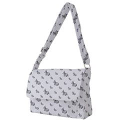 Grey Unicorn Sketchy Style Motif Drawing Pattern Full Print Messenger Bag (l) by dflcprintsclothing