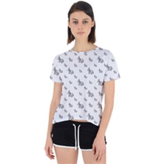 Grey Unicorn Sketchy Style Motif Drawing Pattern Open Back Sport Tee by dflcprintsclothing