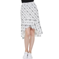 Grey Unicorn Sketchy Style Motif Drawing Pattern Frill Hi Low Chiffon Skirt by dflcprintsclothing