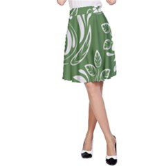 Folk Flowers Pattern Floral Surface Design Seamless Pattern A-line Skirt by Eskimos