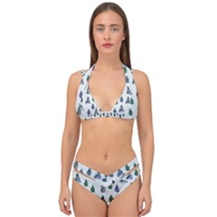 Coniferous Forest Double Strap Halter Bikini Set by SychEva