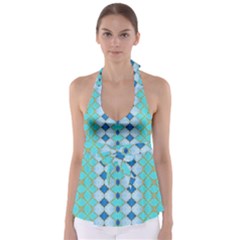 Turquoise Babydoll Tankini Top by Dazzleway