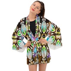 375 Chroma Digital Art Custom Long Sleeve Kimono by Drippycreamart