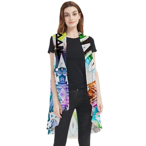375 Chroma Digital Art Custom Sleeveless Chiffon Waistcoat Shirt by Drippycreamart