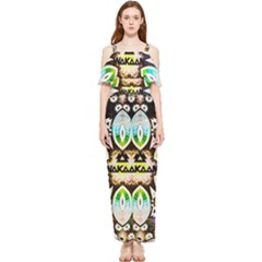 375 Chroma Digital Art Custom Draped Sleeveless Chiffon Jumpsuit by Drippycreamart