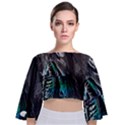 Glitch Witch Tie Back Butterfly Sleeve Chiffon Top View1