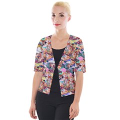 Retro Color Cropped Button Cardigan by Sparkle