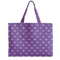 Pink Clouds On Purple Background Zipper Mini Tote Bag by SychEva