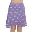 Pink Clouds On Purple Background Chiffon Wrap Front Skirt View1
