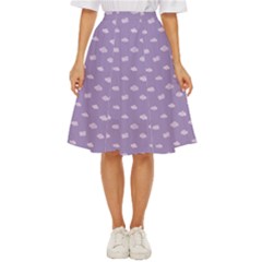 Pink Clouds On Purple Background Classic Short Skirt by SychEva