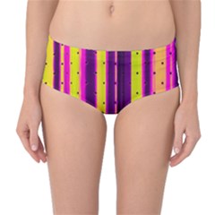 Warped Stripy Dots Mid-waist Bikini Bottoms by essentialimage365