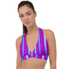 Warped Stripy Dots Halter Plunge Bikini Top by essentialimage365