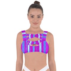 Warped Stripy Dots Bandaged Up Bikini Top by essentialimage365
