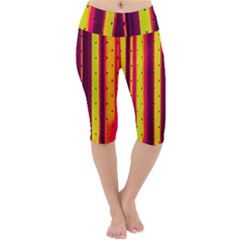 Warped Stripy Dots Lightweight Velour Cropped Yoga Leggings by essentialimage365