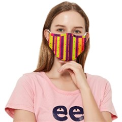 Warped Stripy Dots Fitted Cloth Face Mask (adult) by essentialimage365