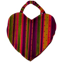Warped Stripy Dots Giant Heart Shaped Tote by essentialimage365
