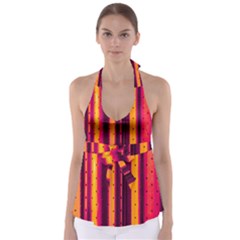Warped Stripy Dots Babydoll Tankini Top by essentialimage365