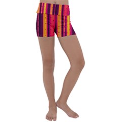 Warped Stripy Dots Kids  Lightweight Velour Yoga Shorts by essentialimage365
