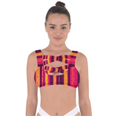 Warped Stripy Dots Bandaged Up Bikini Top by essentialimage365