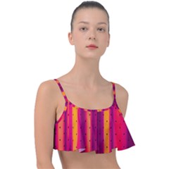 Warped Stripy Dots Frill Bikini Top by essentialimage365