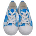 Cloudy watercolor, blue cow spots, animal fur print Kids  Low Top Canvas Sneakers View1