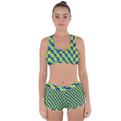 Illusion Waves Pattern Racerback Boyleg Bikini Set by Sparkle
