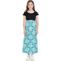 Illusion Blocks Pattern Kids  Flared Maxi Skirt by Sparkle