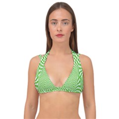 Illusion Waves Pattern Double Strap Halter Bikini Top by Sparkle