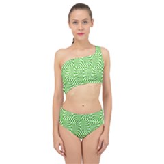 Illusion Waves Pattern Spliced Up Two Piece Swimsuit by Sparkle