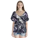 Reticulated Nova V-Neck Flutter Sleeve Top View1