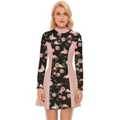 Flamingo Long Sleeve Velour Longline Dress by flowerland