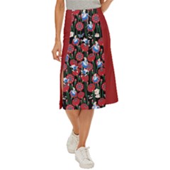 Alice In Wonderland Flower Midi Panel Skirt by flowerland