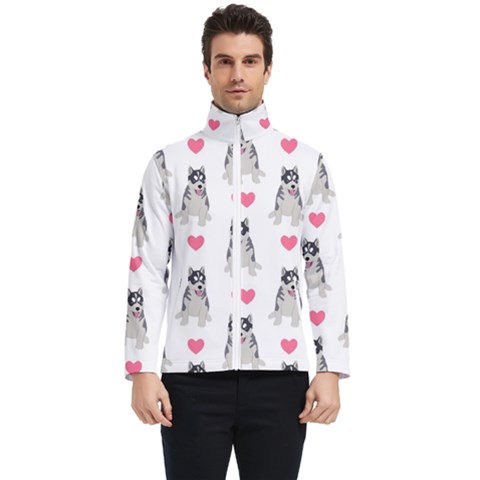 Little Husky With Hearts Men s Bomber Jacket by SychEva
