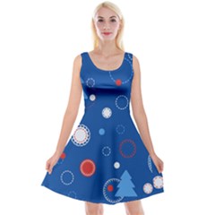Christmas Pattern Tree Design Reversible Velvet Sleeveless Dress by Sapixe