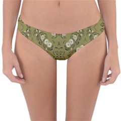 Folk Flowers Print Floral Pattern Ethnic Art Reversible Hipster Bikini Bottoms by Eskimos