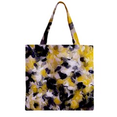 Black, Gray And Yellow Swirls  Zipper Grocery Tote Bag by Khoncepts