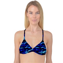 Blue Waves Abstract Series No8 Reversible Tri Bikini Top by DimitriosArt