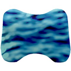 Blue Waves Abstract Series No4 Head Support Cushion by DimitriosArt