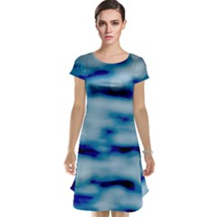 Blue Waves Abstract Series No5 Cap Sleeve Nightdress by DimitriosArt