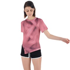 Red Flames Abstract No2 Asymmetrical Short Sleeve Sports Tee by DimitriosArt
